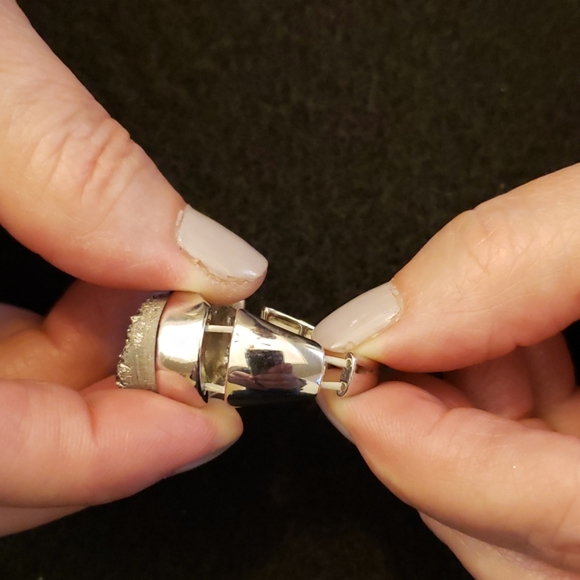 Silver-tone Drusy ring. - Picture 2 of 3